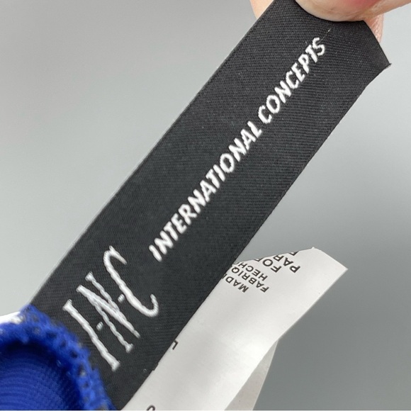 INC Royal Blue and White Retro Style Swimsuit Size 10 NWOT - Picture 3 of 8